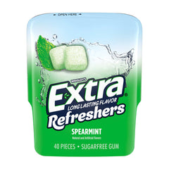 Extra Refreshers Sugar Free Gum, Spearmint, 40 pieces, 4 ct