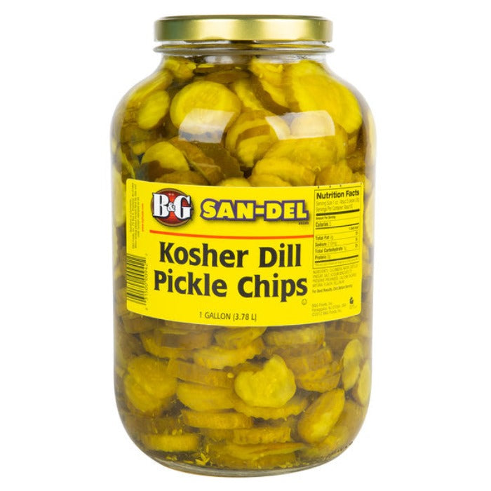 B&G San-Del Kosher Dill Pickle Chips 1 Gallon